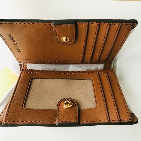 MICHAEL KORS JET SET MD Slim Wallet VANILLA / LUGG MK LOGO ID window NWT - Picture 4 of 7